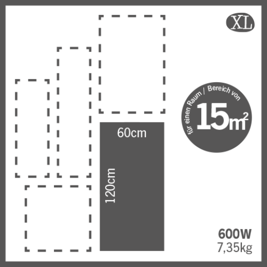 Infrarot Wandheizung XL für ca. 15m2