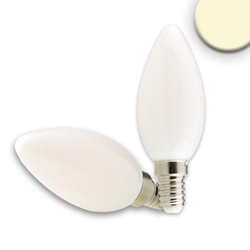 E14 LED candle, 2W, milky, warm white, dimmable