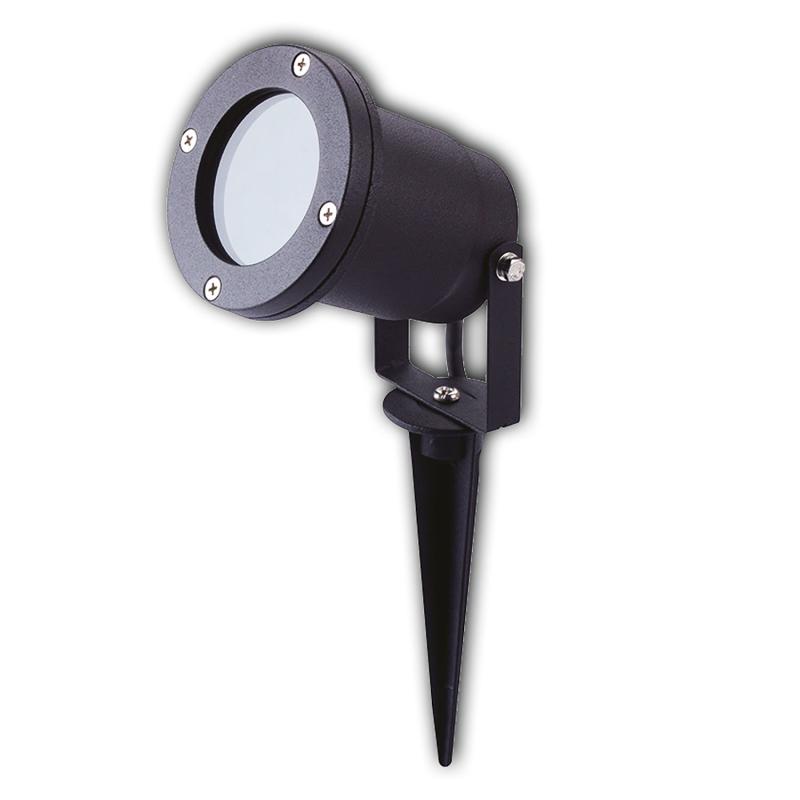 surface mounted spotlight GU10, IP65, black incl. earth stake