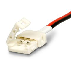 Clip cable connection for 2 pole IP20 flex stripes with width 8mm, pitch spacing >12mm