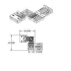 Clip-Eck-Verbinder (max. 5A) C1-212 für 2-pol. IP20 Flexstripes mit Breite 12mm, Pitch >12mm