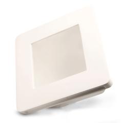 Plaster-spotlight recessed GU5.3, square with glass satin, recessed, white