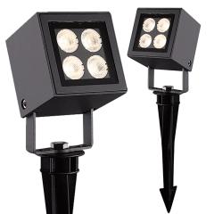 LED outdoor spotlight Cube IP65, 4x2W CREE, anthracite, warm white