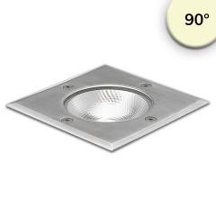 LED inground light, rect. Stainless steel, IP67, 7W COB, 90°, warm white