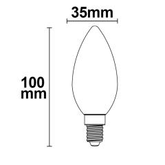 E14 LED candle, 2W, milky, warm white, dimmable