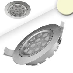 LED Einbaustrahler, silber, 15W, 72°, rund, warmweiß, dimmbar