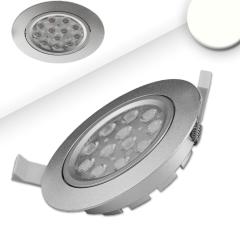 LED Einbaustrahler, silber, 15W, 72°, rund, neutralweiß, dimmbar