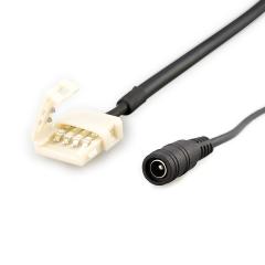 Clip round plug connection for 2 pole IP20 flex stripes with width 10mm, pitch spacing >12mm