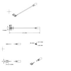 Clip-Rundstecker-Anschluss (max. 5A) für 2-pol. IP20 Flexstripes Breite 10mm, Pitch-Abstand >12mm