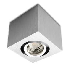 Ceiling mounted light square for GU10/MR16, Alu brushed, excl. illuminant