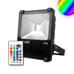 LED floodlight 10W, RGB, IP66, incl. radio remote control