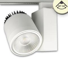 3-PH track light focussable, 35W, 30°-50°, white matt, 3000K, CRI92