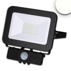 LED floodlight with PIR-motion sensor 30W, neutral white, black, IP65