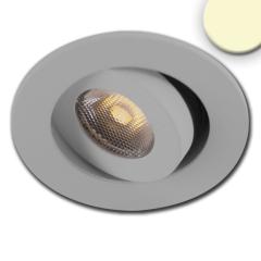 LED recessed light MiniAMP alu brushed, 3W, 24V DC, warm white, dimmable
