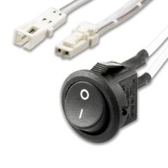 MiniAMP built-in switch on/off, female socket and male plug, 30cm+200cm, 2-pole, white, max. 5A