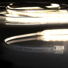 LED CRI930 MiniAMP Flexband, 24V DC, 12W, IP20, 3000K, 500cm, beids. 30cm Kabel + maleAMP, 300 LED/m