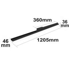 3-PH linear track light 1200mm, 40W, 110°, black, 4000K