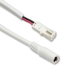 Adapter round plug female to MiniAmp female socket, 10cm, white