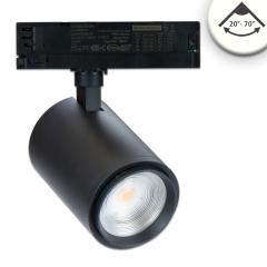 3-PH track light focussable, 42W, 20°-70°, black matt, 4000K, CRI92
