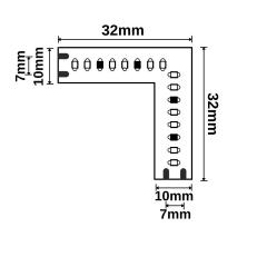 Eckverbindung leuchtend 1,5W für CRI919/940 MiniAMP CCT Flexband, 12V DC, 7W+7W, IP20