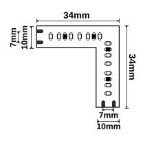 Corner connector luminous 0,5W for CRI930 Linear10-flex stripe, 24V, 10W, IP20