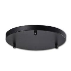 Ceiling canopy round, black, for 3-fold suspension