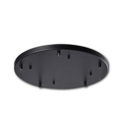 Ceiling canopy round, black, for 5-fold suspension